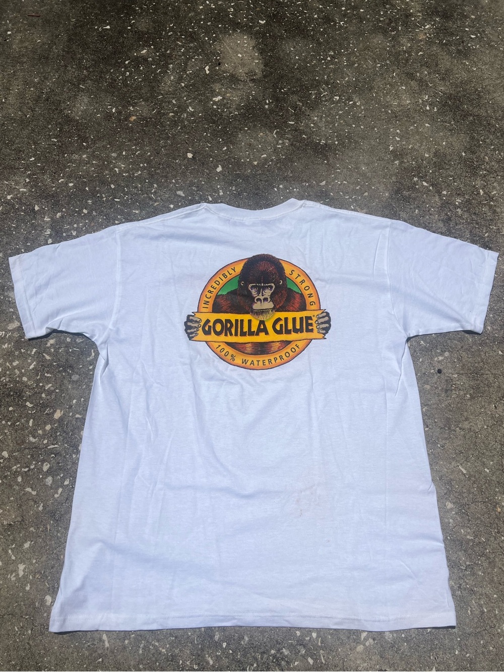 XL 2000’s “GORILLA GLUE” Promotional double stitch Screen-Print Tee